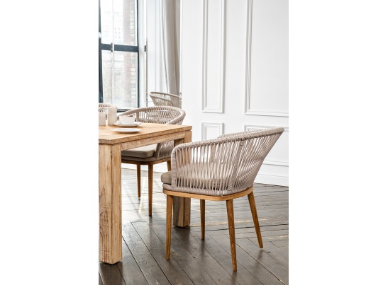 "Мадейра" обеденная группа на 6 персон, стулья "Марсель", роуп бежевый в Кургане