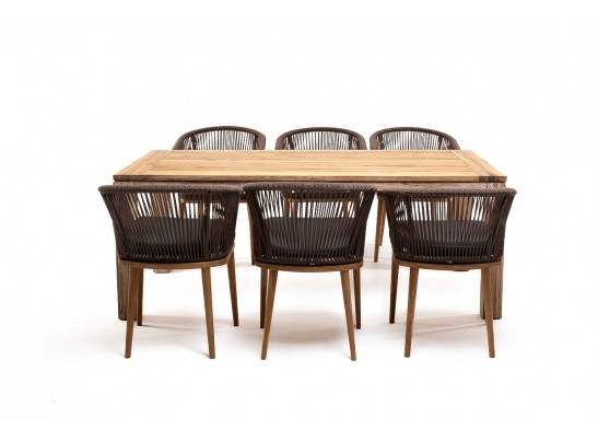 "Мадейра" обеденная группа на 6 персон, стулья "Марсель", роуп коричневый в Кургане