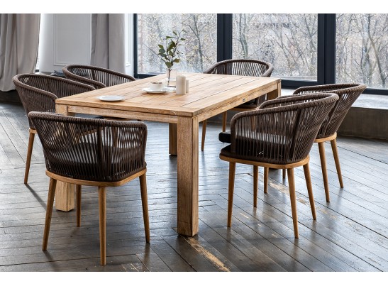 "Мадейра" обеденная группа на 6 персон, стулья "Марсель", роуп коричневый в Кургане