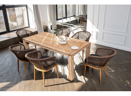 "Мадейра" обеденная группа на 6 персон, стулья "Марсель", роуп коричневый в Кургане