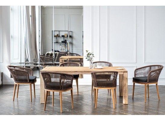 "Мадейра" обеденная группа на 6 персон, стулья "Марсель", роуп коричневый в Кургане