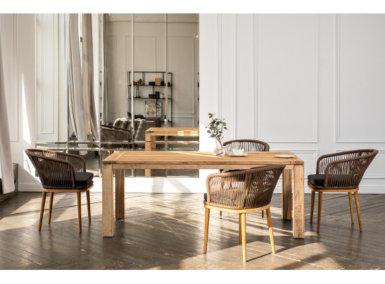 "Мадейра" обеденная группа на 6 персон, стулья "Марсель", роуп коричневый в Кургане