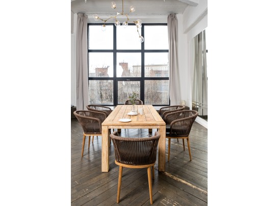 "Мадейра" обеденная группа на 6 персон, стулья "Марсель", роуп коричневый в Кургане