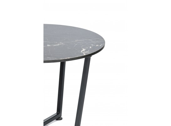 "Майами" журнальный стол из HPL круглый Ø50, цвет "черный мрамор" в Кургане
