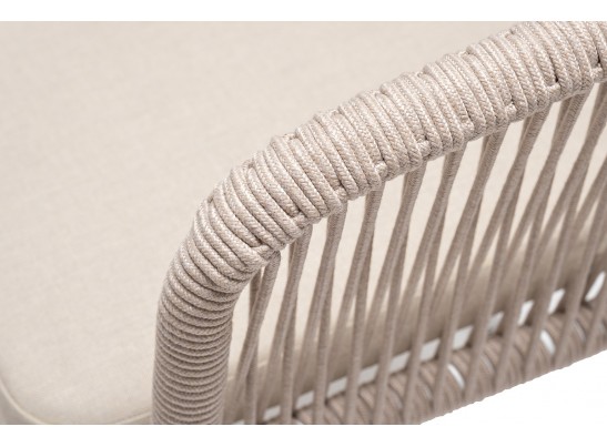 "Малага" обеденная группа на 6 персон со стульями "Марсель", каркас белый, роуп бежевый в Кургане