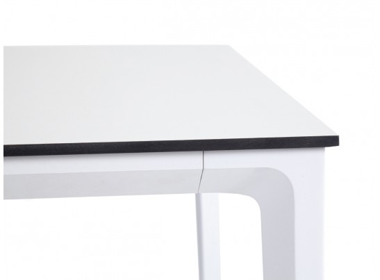 "Малага" обеденный стол из HPL 140х80см, цвет молочный, каркас белый в Кургане