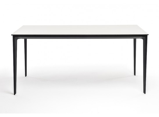 "Малага" обеденный стол из HPL 160х80см, цвет молочный, каркас черный в Кургане