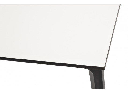 "Малага" обеденный стол из HPL 160х80см, цвет молочный, каркас черный в Кургане
