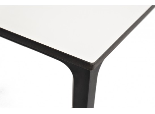 "Малага" обеденный стол из HPL 160х80см, цвет молочный, каркас черный в Кургане