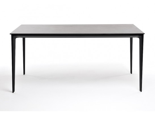 "Малага" обеденный стол из HPL 160х80см, цвет "серый гранит", каркас черный в Кургане