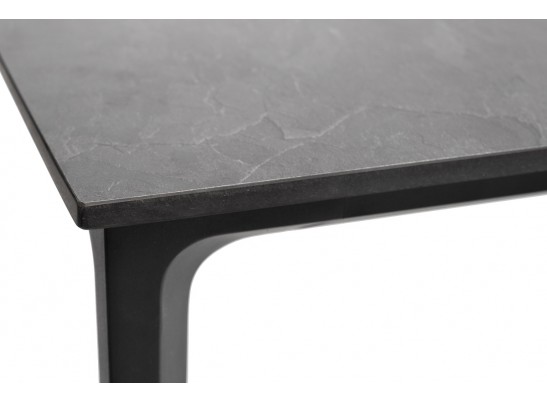"Малага" обеденный стол из HPL 160х80см, цвет "серый гранит", каркас черный в Кургане