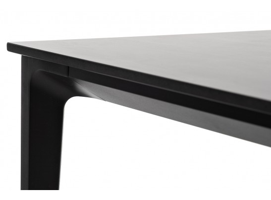 "Малага" обеденный стол из HPL 160х80см, цвет "серый гранит", каркас черный в Кургане