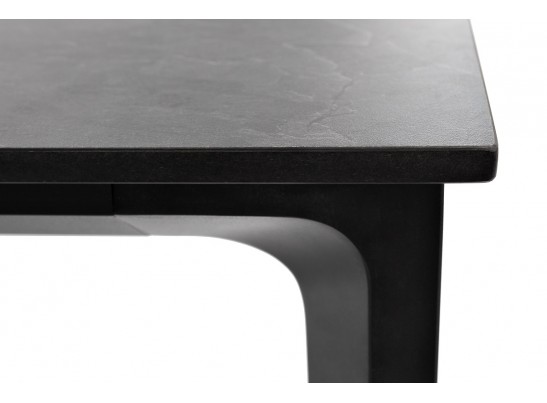 "Малага" обеденный стол из HPL 160х80см, цвет "серый гранит", каркас черный в Кургане
