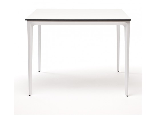 "Малага" обеденный стол из HPL 90х90см, цвет молочный, каркас белый в Кургане