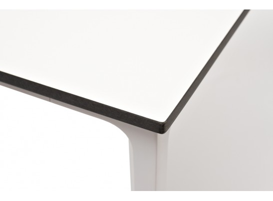 "Малага" обеденный стол из HPL 90х90см, цвет молочный, каркас белый в Кургане