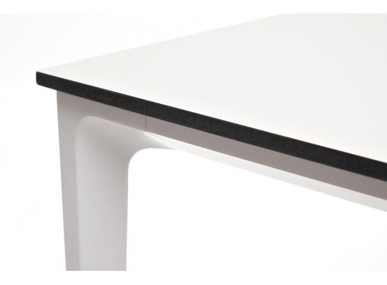 "Малага" обеденный стол из HPL 90х90см, цвет молочный, каркас белый в Кургане