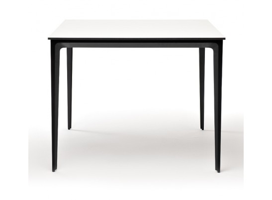"Малага" обеденный стол из HPL 90х90см, цвет молочный, каркас черный в Кургане