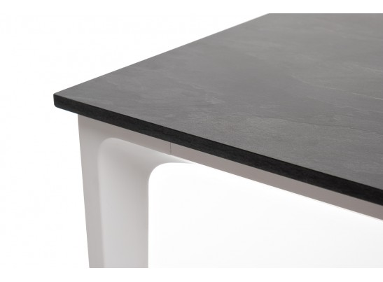 "Малага" обеденный стол из HPL 90х90см, цвет "серый гранит", каркас белый в Кургане