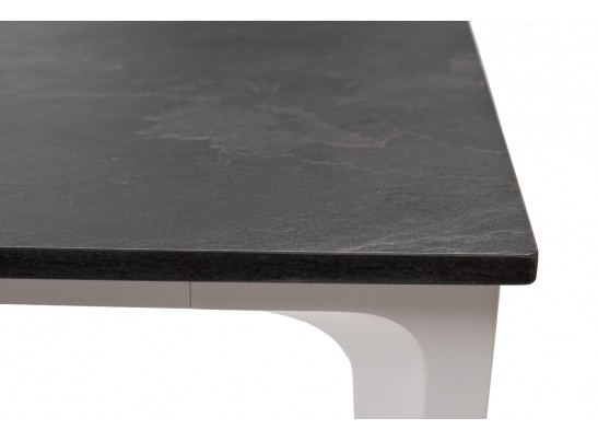 "Малага" обеденный стол из HPL 90х90см, цвет "серый гранит", каркас белый в Кургане