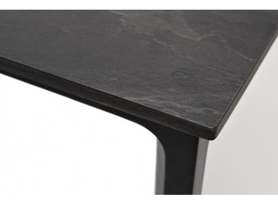"Малага" обеденный стол из HPL 90х90см, цвет "серый гранит", каркас черный в Кургане