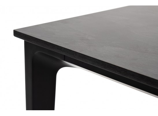 "Малага" обеденный стол из HPL 90х90см, цвет "серый гранит", каркас черный в Кургане