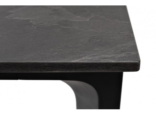 "Малага" обеденный стол из HPL 90х90см, цвет "серый гранит", каркас черный в Кургане