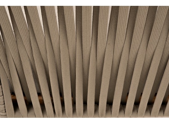 "Мальорка" кресло плетеное из роупа, основание дуб, роуп серо-коричневый 23мм, ткань бежевая 052 в Кургане