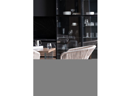 "Марсель" стул плетеный из роупа, основание дуб, роуп бежевый, ткань бежевая в Кургане