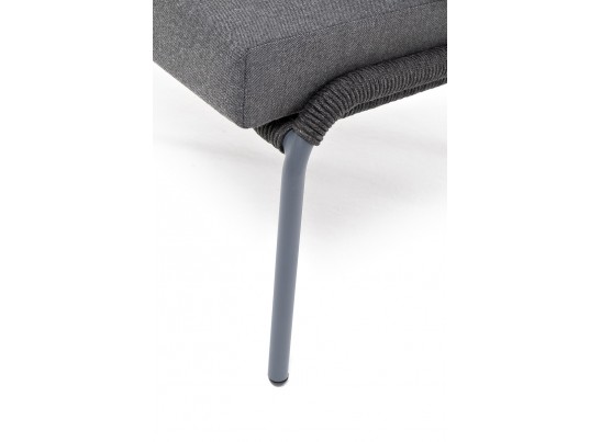 "Милан" кресло плетенное из роупа, каркас алюминий RAL7024, роуп темно-серый кругл, ткань темно-серая в Кургане