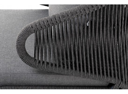 "Милан" лаунж-зона 4-местная плетеная из роупа (веревки), каркас алюминиевый темно-серый, роуп темно-серый в Кургане