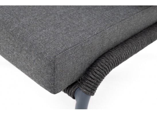 "Милан" лаунж-зона 4-местная плетеная из роупа (веревки), каркас алюминиевый темно-серый, роуп темно-серый в Кургане