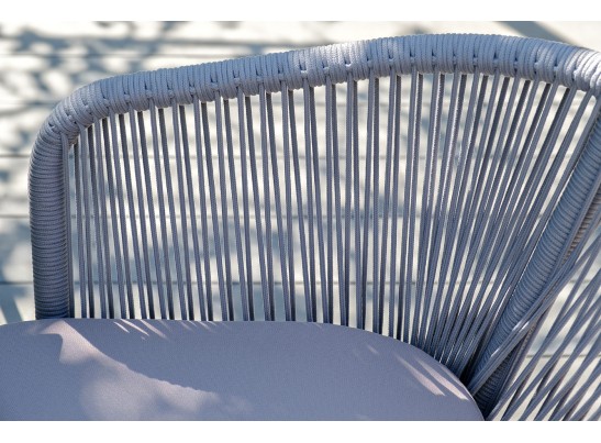 "Милан" обеденная группа на 6 персон, цвет светло-серый с белым каркасом в Кургане