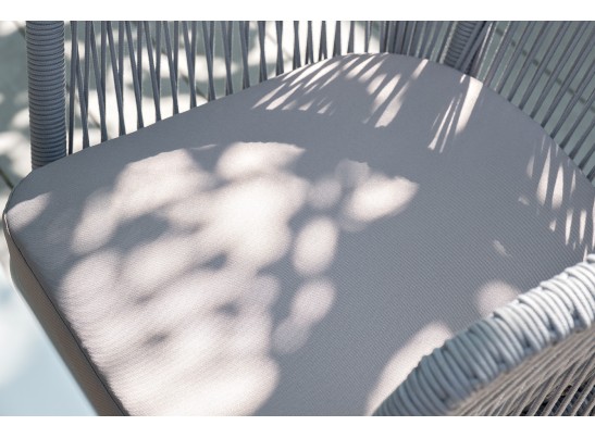 "Милан" обеденная группа на 6 персон, цвет светло-серый с белым каркасом в Кургане