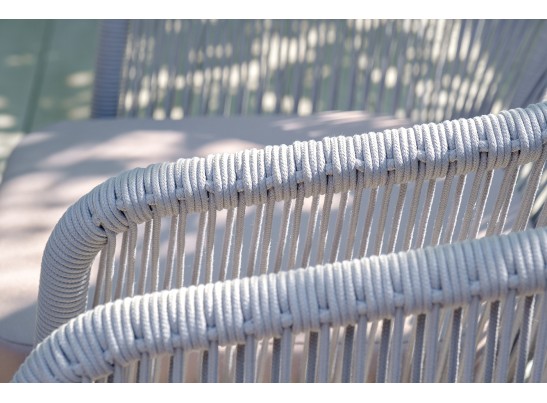 "Милан" обеденная группа на 6 персон, цвет светло-серый с белым каркасом в Кургане