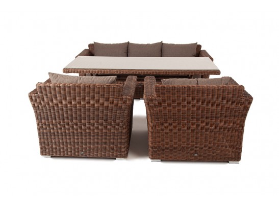 "Моккачино" обеденная группа из искусственного ротанга, цвет коричневый в Кургане