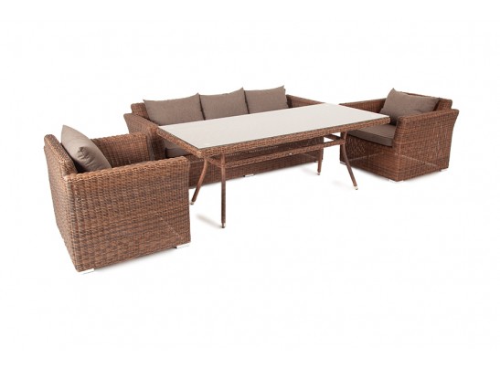 "Моккачино" обеденная группа из искусственного ротанга, цвет коричневый в Кургане