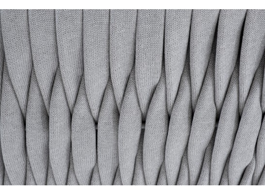 "Монако" диван 2-местный плетеный из роупа, каркас алюминий светло-серый (RAL7035) муар, роуп светло-серый 40 мм, ткань светло-серая в Кургане