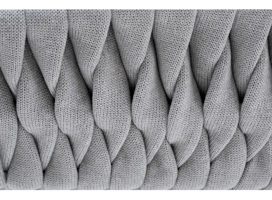 "Монако" стул плетеный из роупа, каркас алюминий светло-серый, роуп светло-серый, ткань светло-серая в Кургане