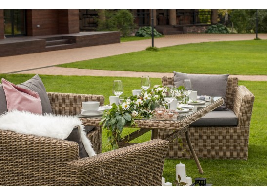 "Моккачино" обеденная группа из искусственного ротанга, цвет соломенный в Кургане