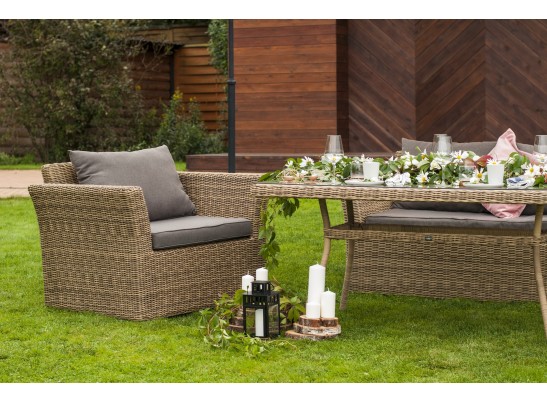 "Капучино" кресло из искусственного ротанга, цвет соломенный в Кургане