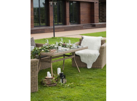 "Латте" плетеный стол из искусственного ротанга 160х90см, цвет соломенный в Кургане