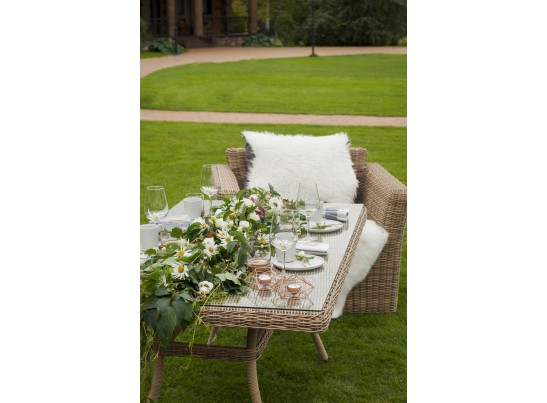 "Латте" плетеный стол из искусственного ротанга 200х90см, цвет соломенный в Кургане