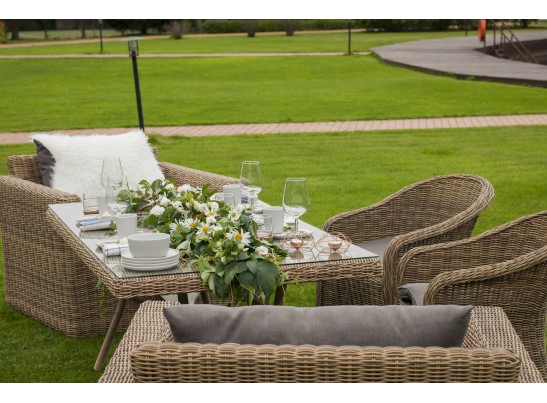 "Латте" плетеный стол из искусственного ротанга 200х90см, цвет соломенный в Кургане