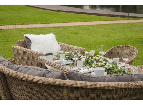 "Латте" плетеный стол из искусственного ротанга 160х90см, цвет соломенный в Кургане