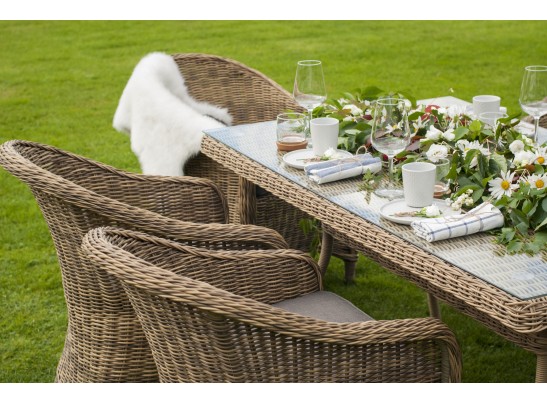 "Латте" плетеный стол из искусственного ротанга 200х90см, цвет соломенный в Кургане