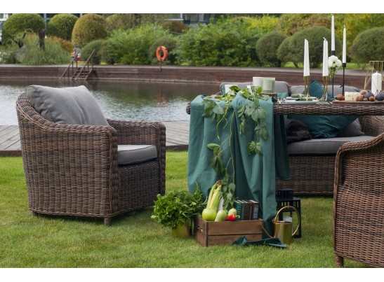 "Кон Панна" кресло из искусственного ротанга, цвет коричневый в Кургане