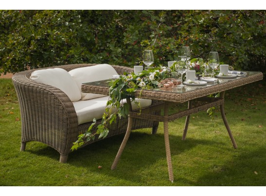 "Латте" плетеный стол из искусственного ротанга 160х90см, цвет соломенный в Кургане