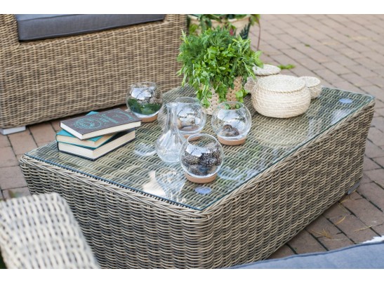 "Капучино" журнальный столик из искусственного ротанга, цвет соломенный в Кургане