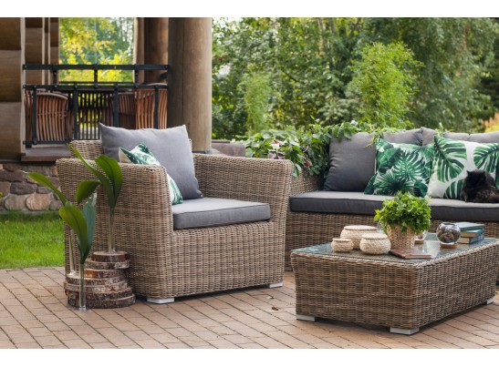 "Капучино" кресло из искусственного ротанга, цвет соломенный в Кургане