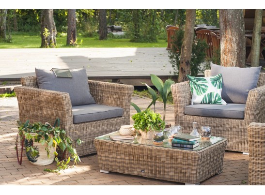 "Капучино" журнальный столик из искусственного ротанга, цвет соломенный в Кургане